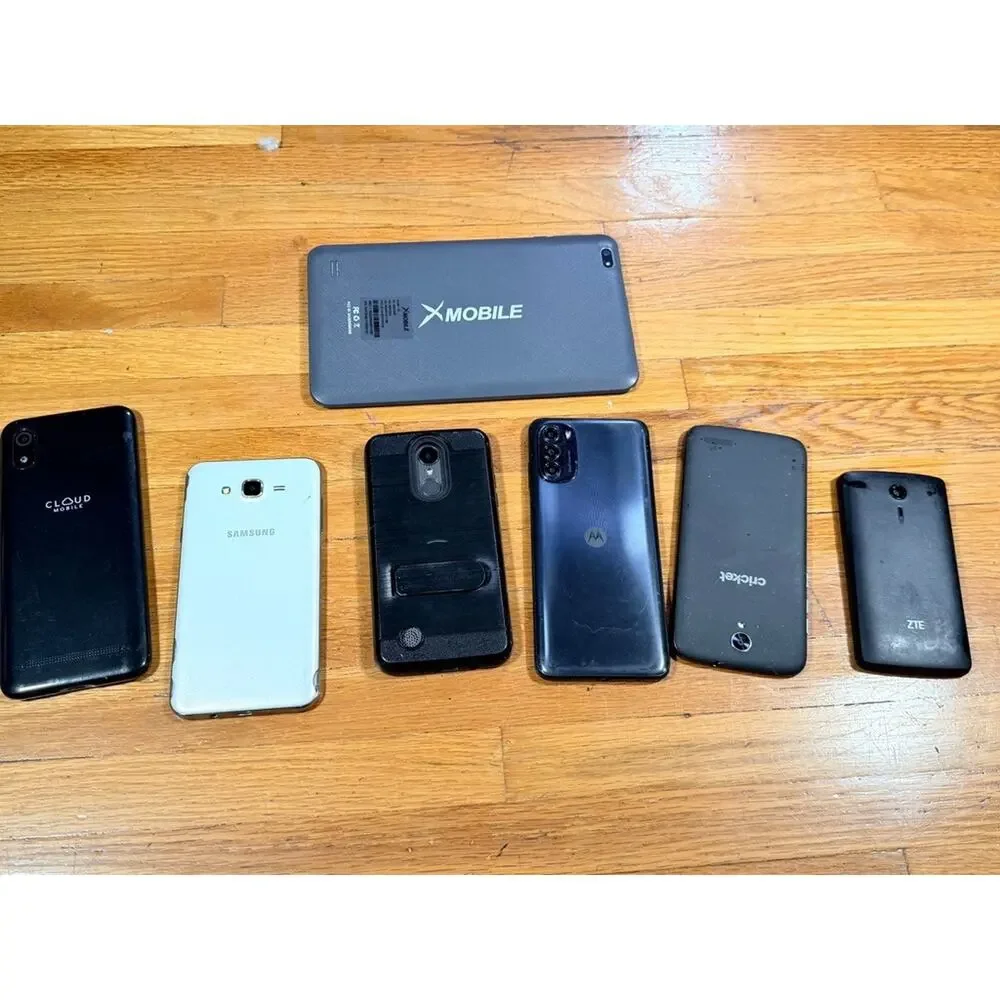 Lot of 7 Android Phones & Tablet Samsung Motorola ZTE XMobile Parts Repair